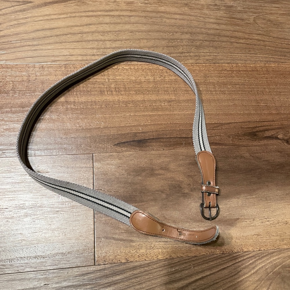Vintage Belt Gray with Brown Leather Accents